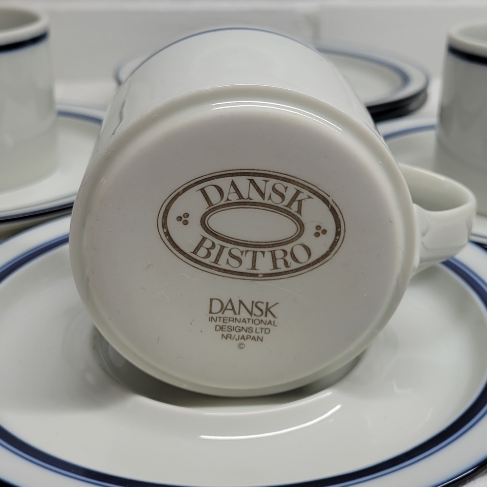 Dansk Bistro White and Blue Dinnerware Set